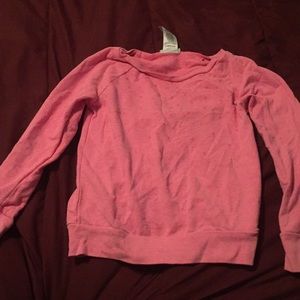 Long sleeve pink boat neck sweatshirt